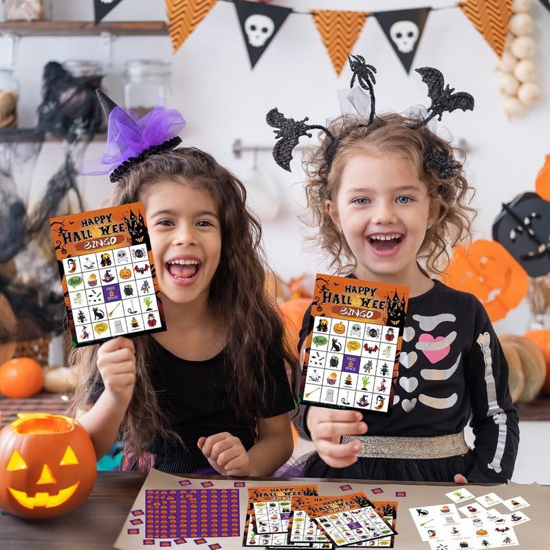CRYSFIY Halloween Bingo Game,24 Players Halloween Bingo Cards,Halloween Party Game for Classroom Activities, School Carnivals, Office Events, Family Nights, and Holiday Entertainment,Halloween Party Supplies - Image 2